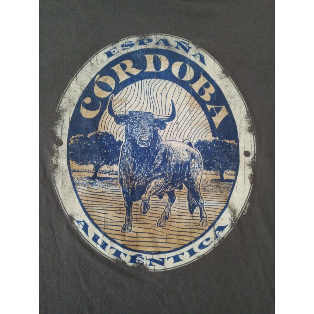 Cordoba España Autentica Toro del Campo Pewter Brown T-shirt Men's XL Spain Bull